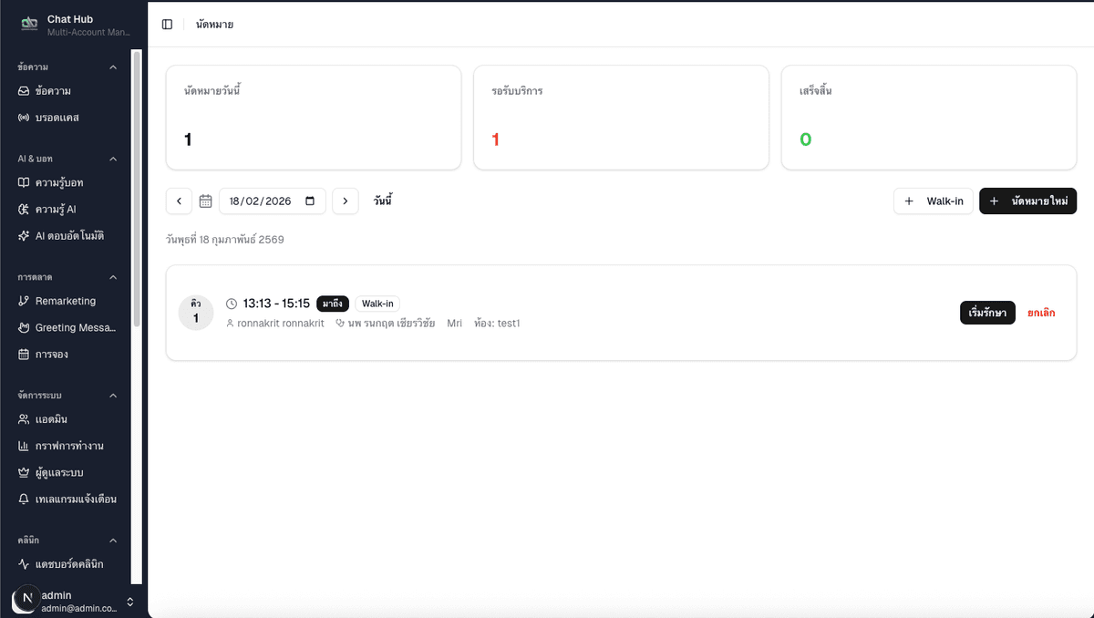 คนไข้มาถึง — เริ่มรักษา